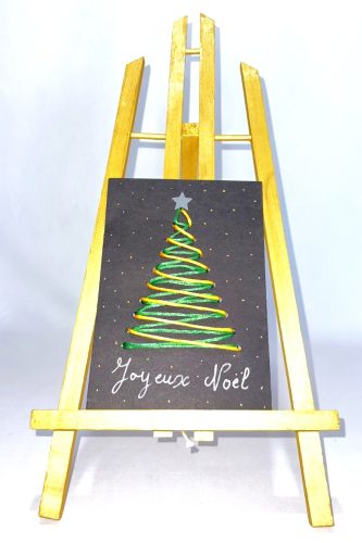 carte à broder sapin de noël