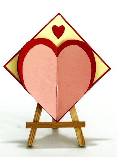 carte cœur origami
