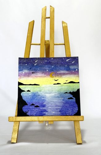 pastels coucher de soleil