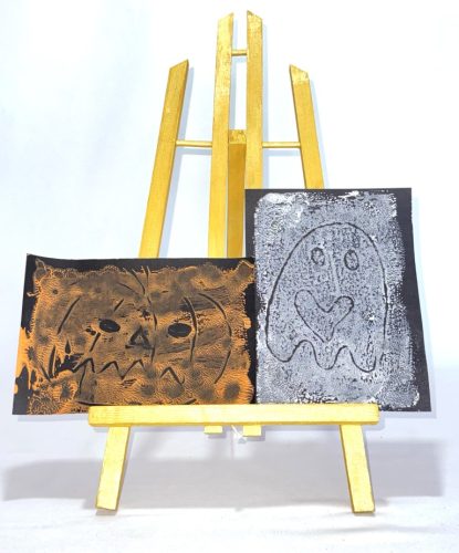 peinture aux doigts d'halloween