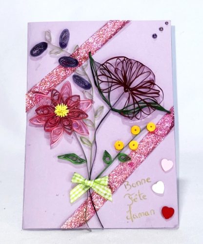 quilling carte fleur