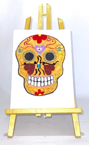 tableau crâne fête des morts