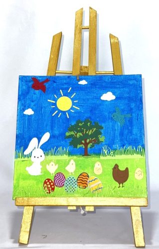 tableau de pâques façon scrapbooking