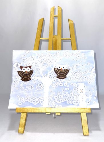 tableau hivernal et ses chouettes